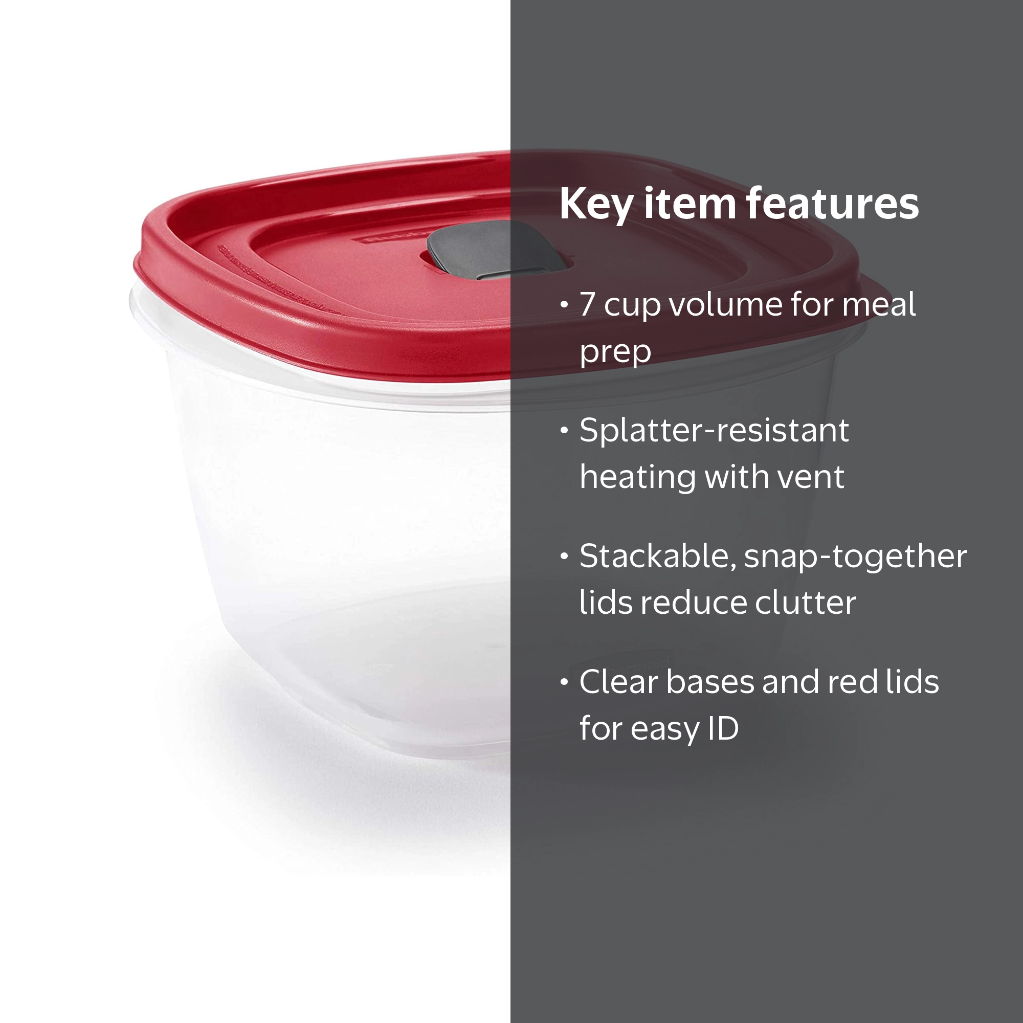 Rubbermaid 7 Cup Food Storage Containers with Easy Find Vented