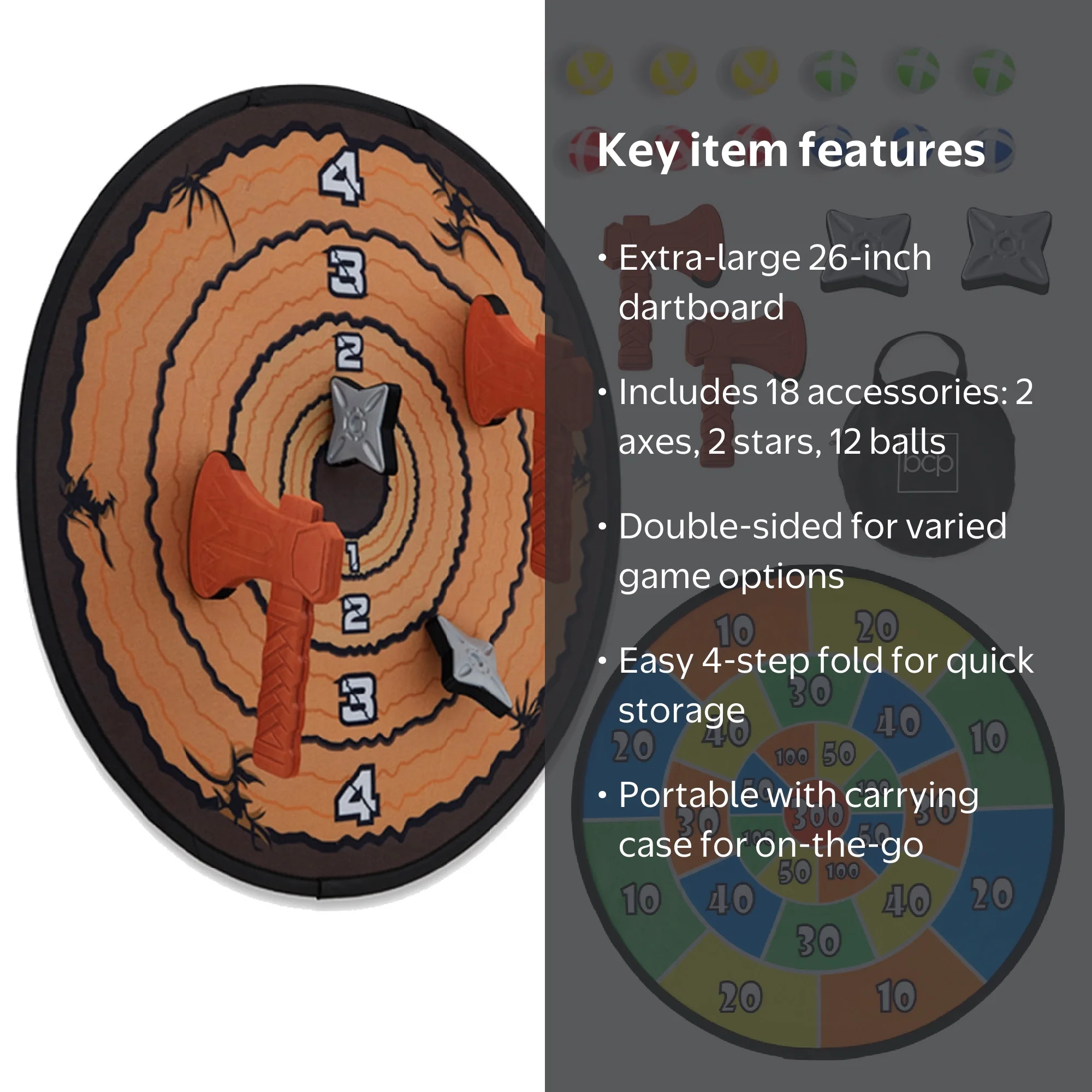 valiem act3 M 5セット botanize ボタナイズ Best Choice Double-Sided Dart Board Set with Sticky Ball, Axe