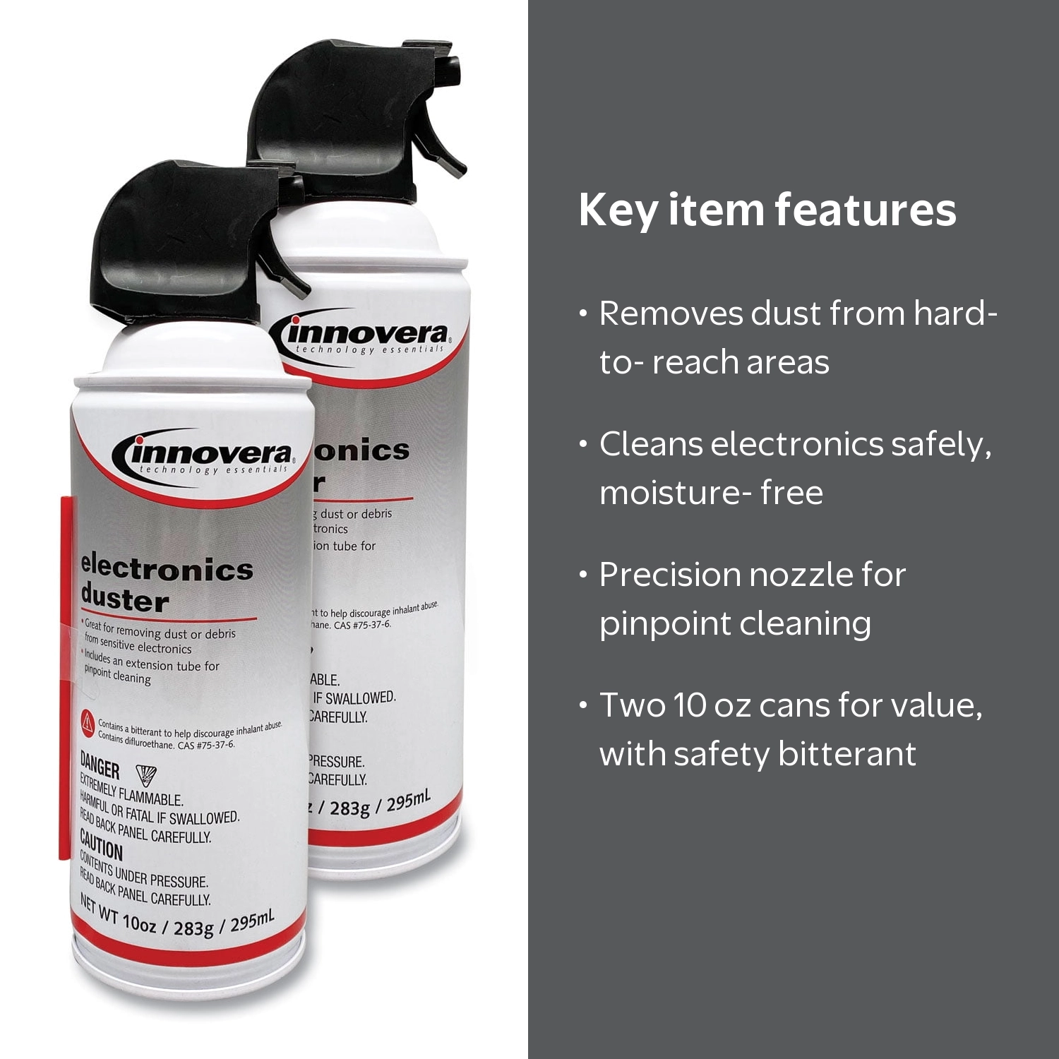 Innovera, Compressed Air Duster Cleaner, 10 oz, 2 Pack - Walmart.com