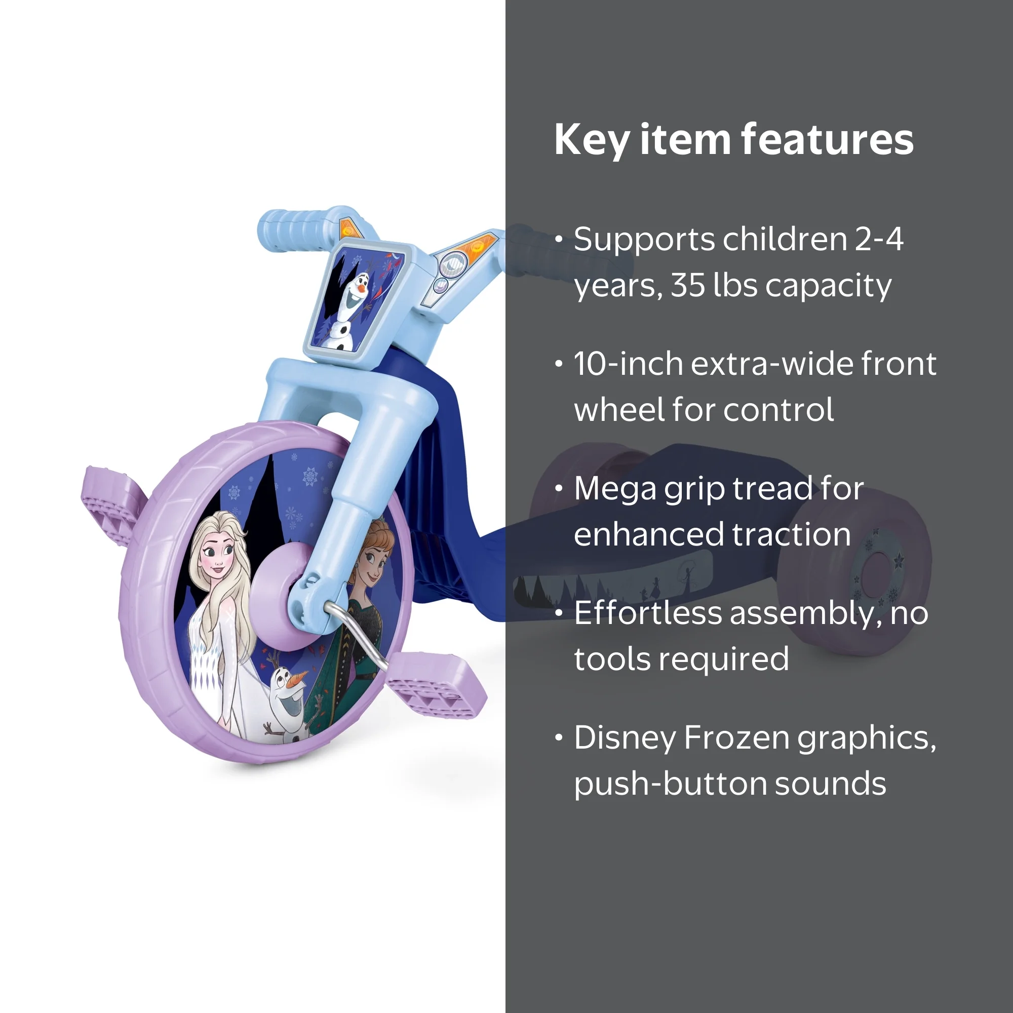 Disney - Yul Disney Frozen Fly Wheel Junior Cruiser, 10 inch Front Wheel
