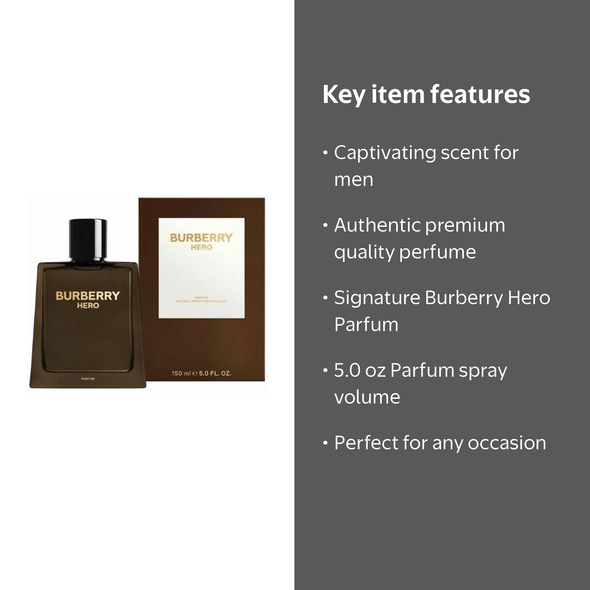 Burberry Men's Hero Parfum 5.0 oz Fragrances 3616304679438