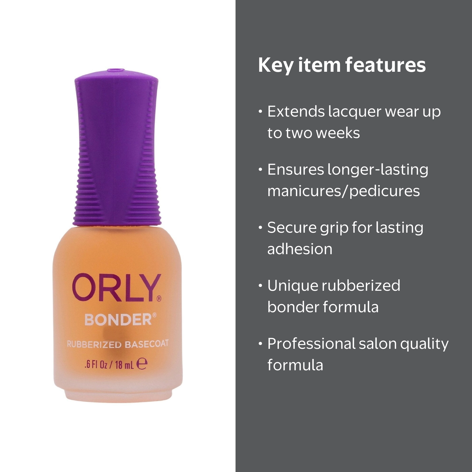 Orly Women's Bonder Basecoat Nail Polish, Rubberized for Lasting