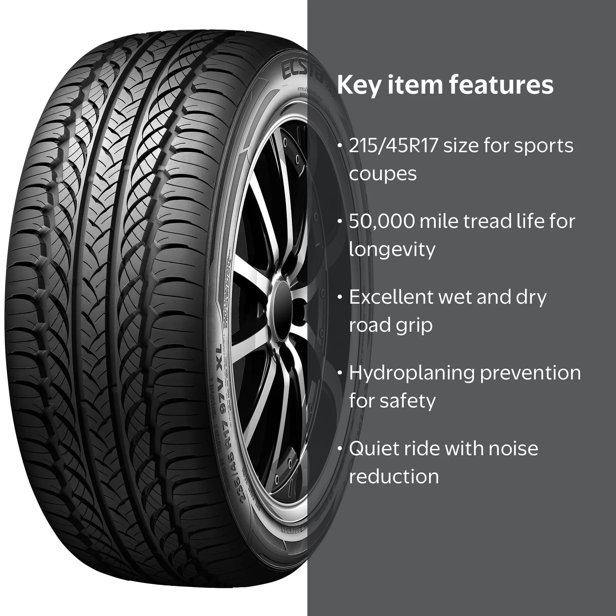 Kumho Ecsta PA31 UHP 215/45R17 91V XL Passenger Tire - Walmart.com