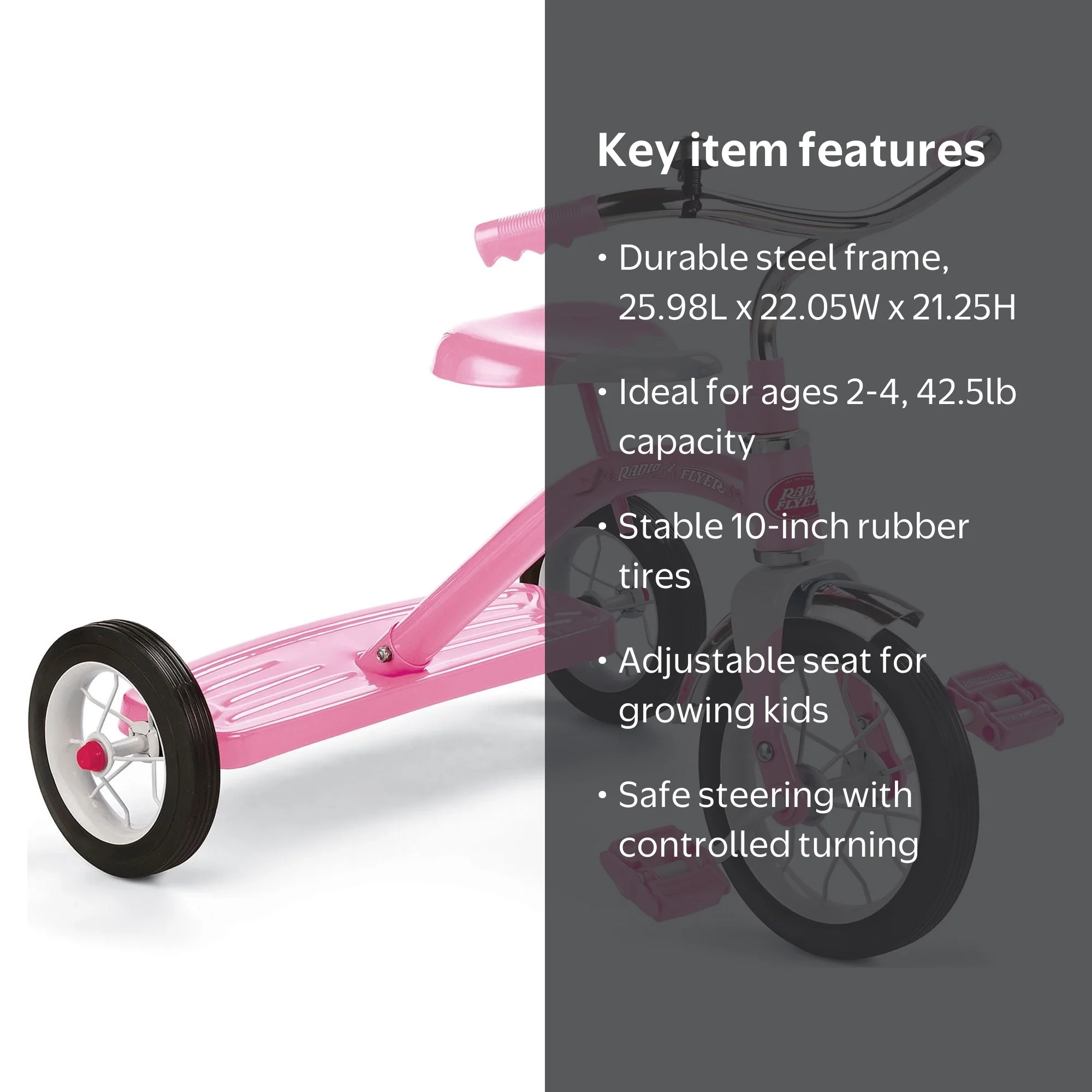 Radio Flyer 34GX Classic Steel Framed Trike for Toddlers & Kids