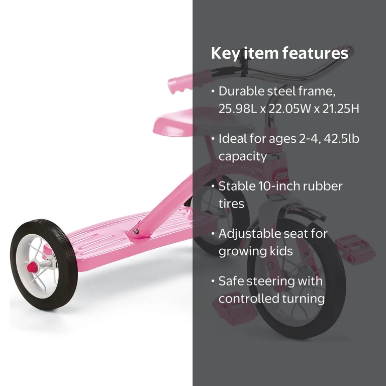 Radio Flyer 34GX Classic Steel Framed Trike for Toddlers & Kids