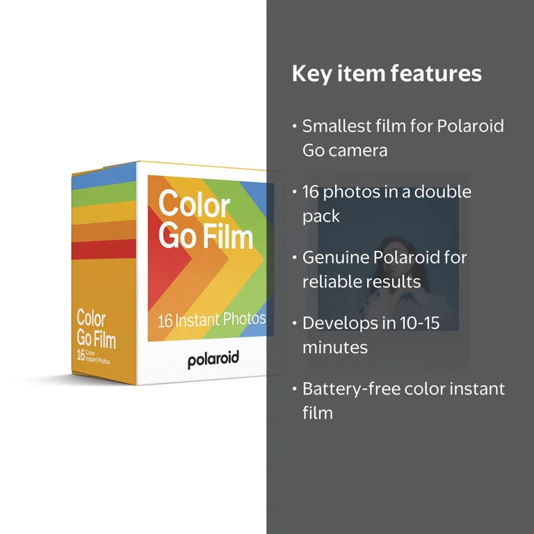 Polaroid, Polaroid Go Color Film, Double Pack, 16 Photos White