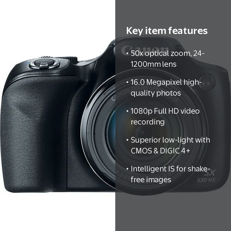Canon PowerShot SX530 16MP Digital Camera with 50x Zoom & WiFi