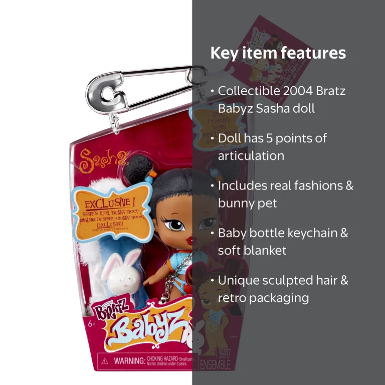 Bratz, Collectible Fashion Doll, Sasha with Real Fashions and Pet