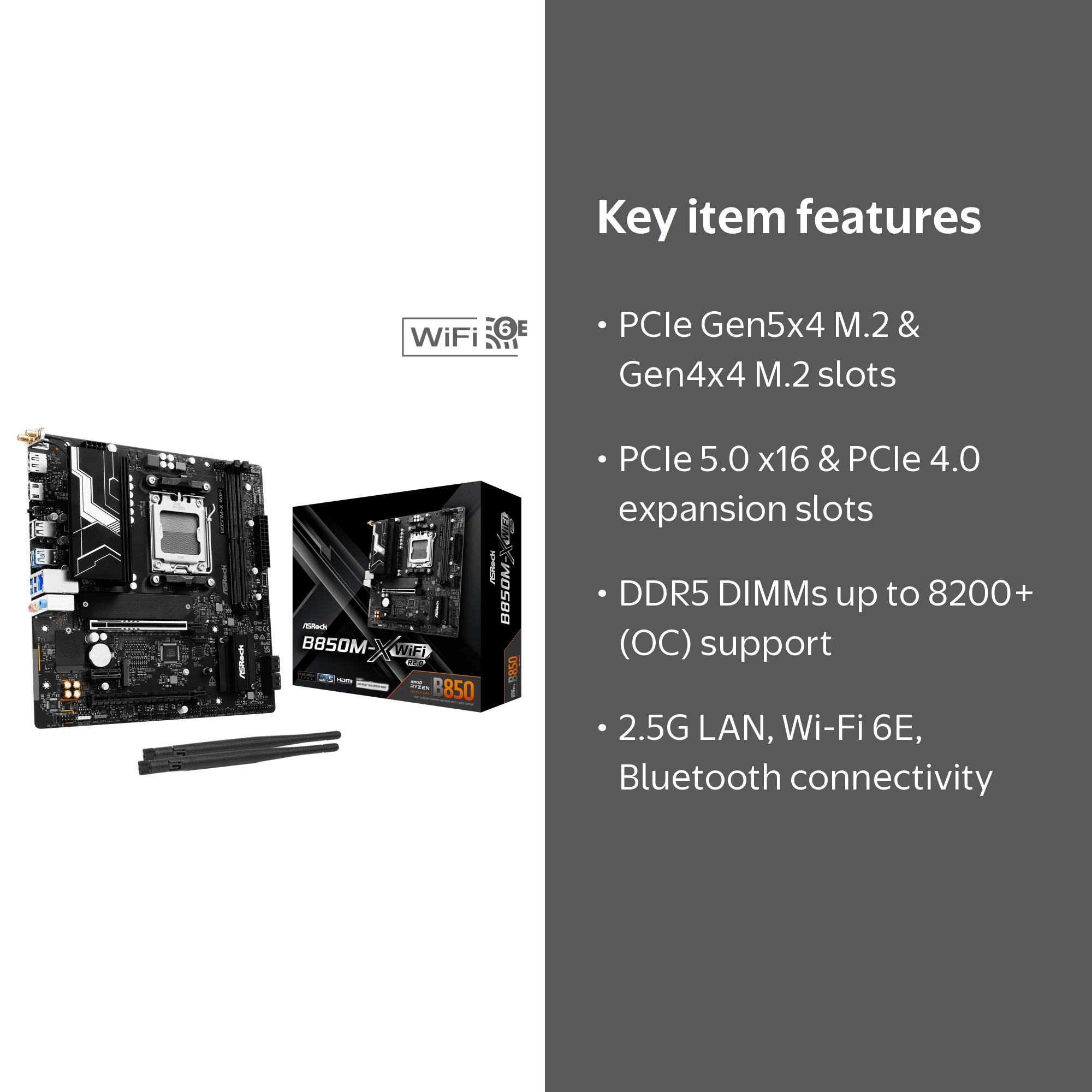 ASRock, Motherboard, B850M-X WiFi R2.0, RGB Micro ATX - Walmart.com