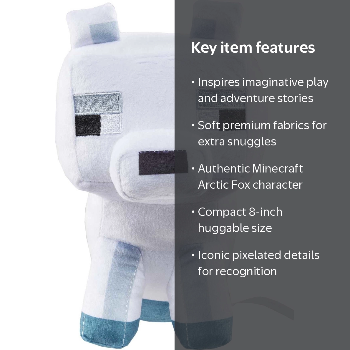 ぬいぐるみ RT-0777050890 Minecraft Basic Arctic Fox Plush, Video-Game Character Soft Doll