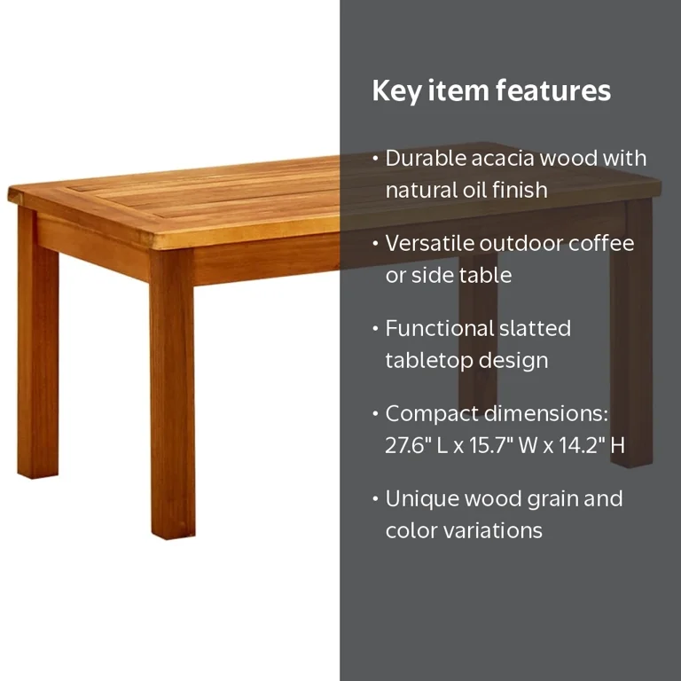 vidaXL Outdoor & Garden Furniture Solid Wood Acacia Coffee Table