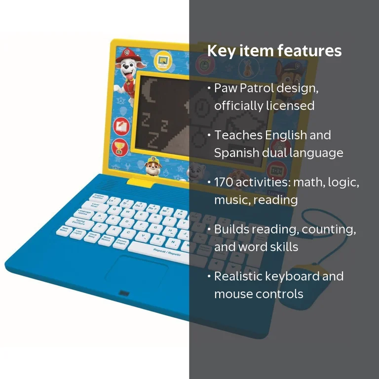 Lexibook, Paw Patrol Bilingual Educational Laptop, 170 Activities