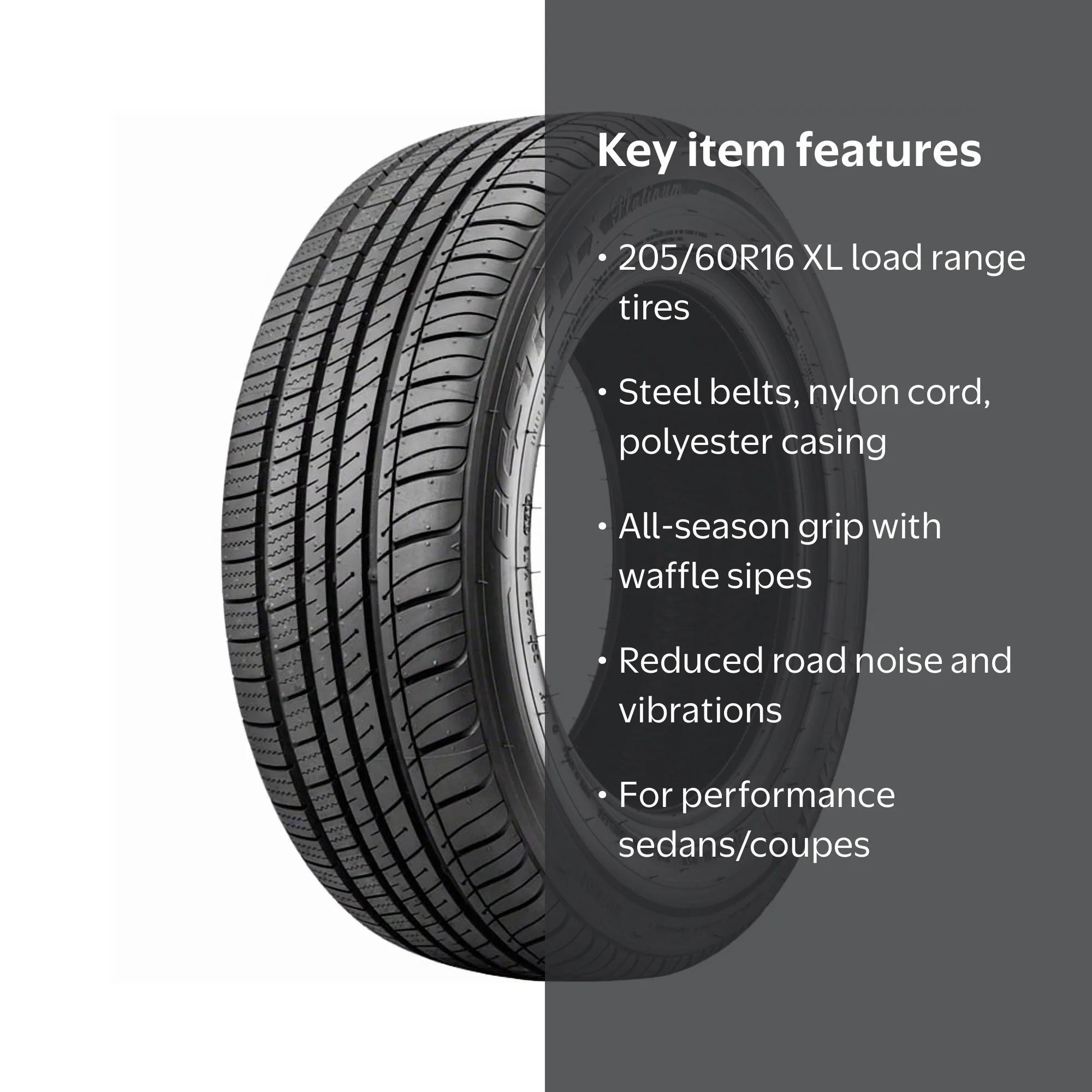Kumho Ecsta LX Platinum KU27 UHP 205/60R16 96V XL Passenger Tire
