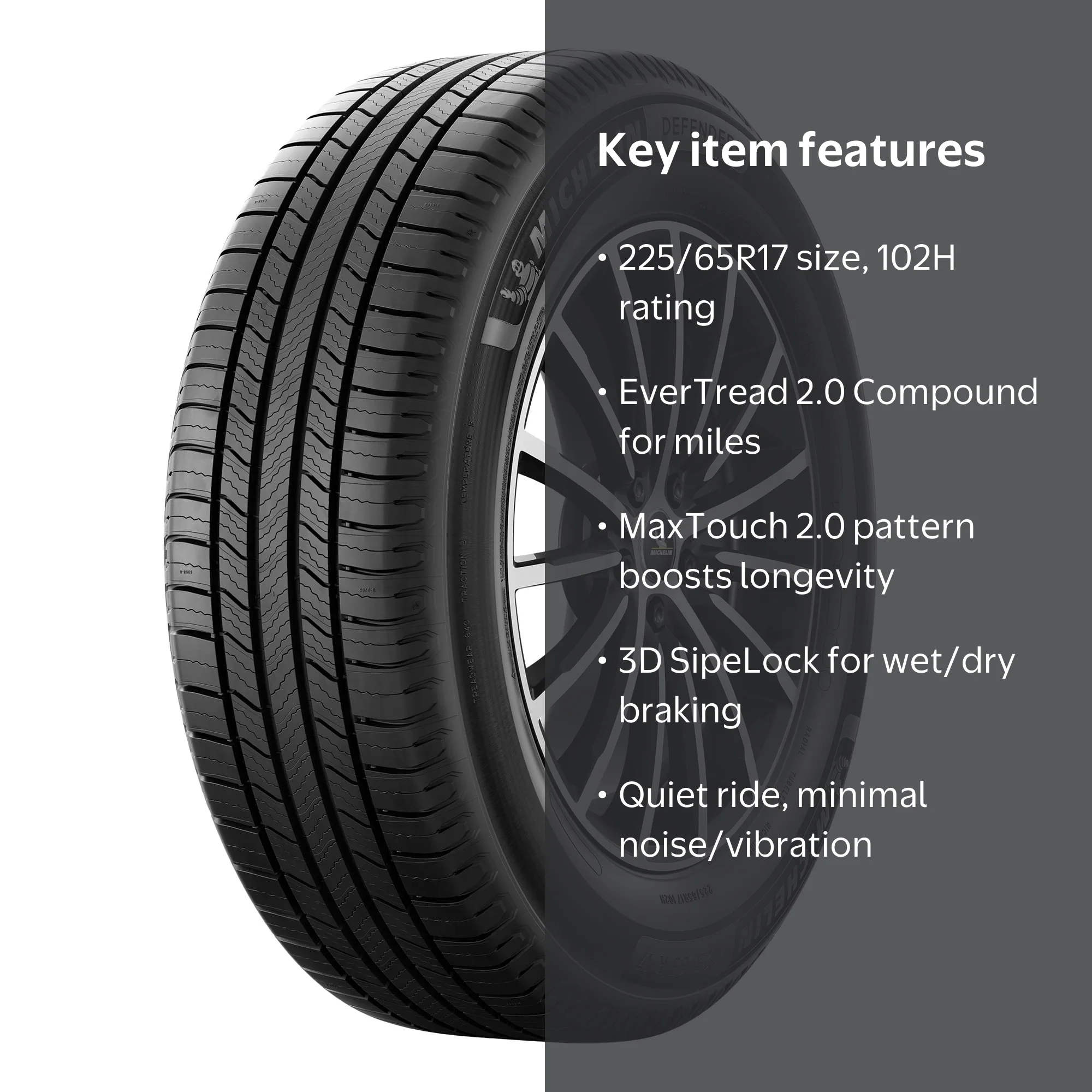 Michelin Defender 2 All-Season Passenger Tire 225/65R17 102H with