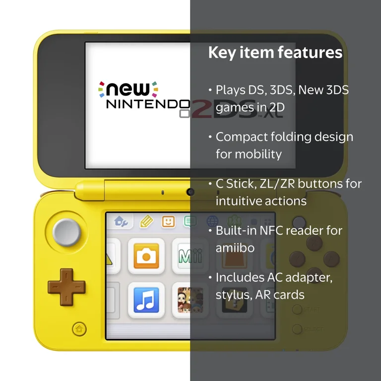 ニンテンドー3DS/2DS TAX Nintendo 2DS XL Yellow Pikachu Edition - Walmart.com