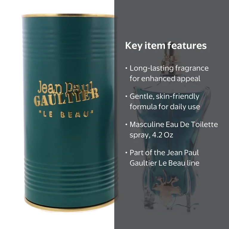 Jean Paul Gaultier Le Beau EDT Spray, Fragrance for Men, Coconut