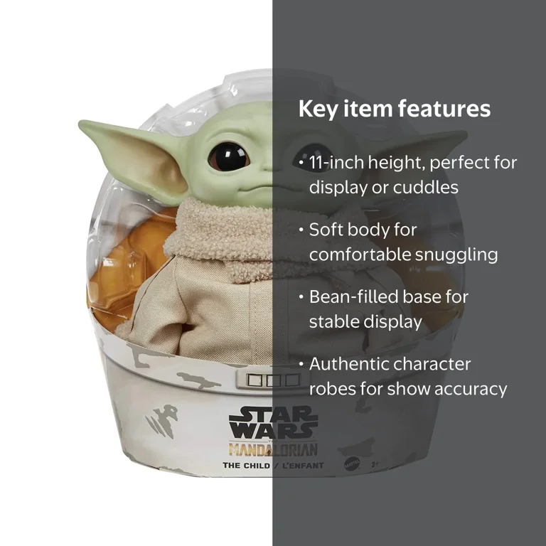 Star Wars The Mandalorian Grogu Plush Toy Yoda - Walmart.com
