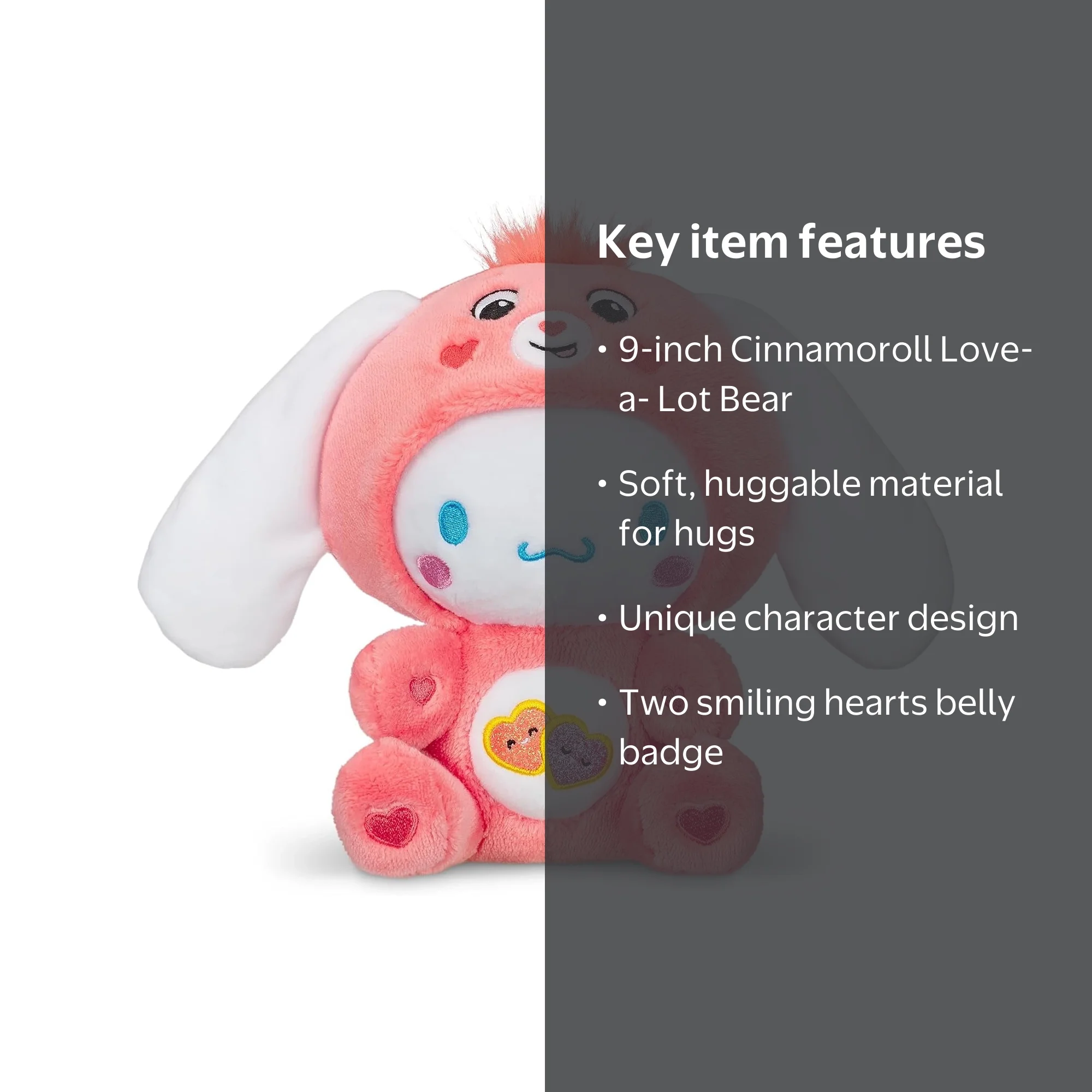 cinnamoroll dressed as love-a-lot bear 8 Buy Care Bears 8" Fun-Size Plush, Pink Standing at 9 inches tall Hello Kitty x Carebear 9"
