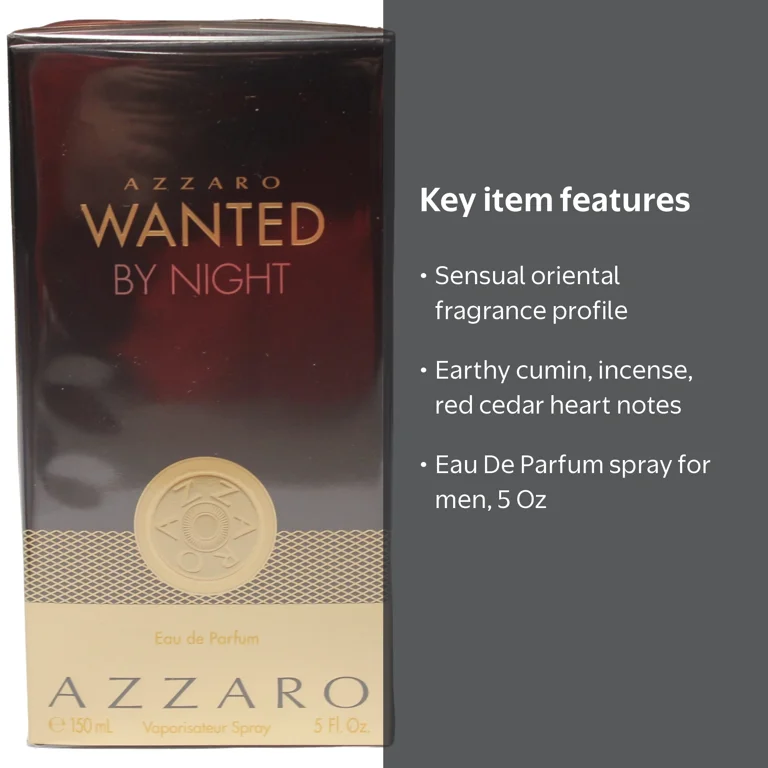 Azzaro Wanted by Night EDP Spray, Sensual Oriental Cologne for Men