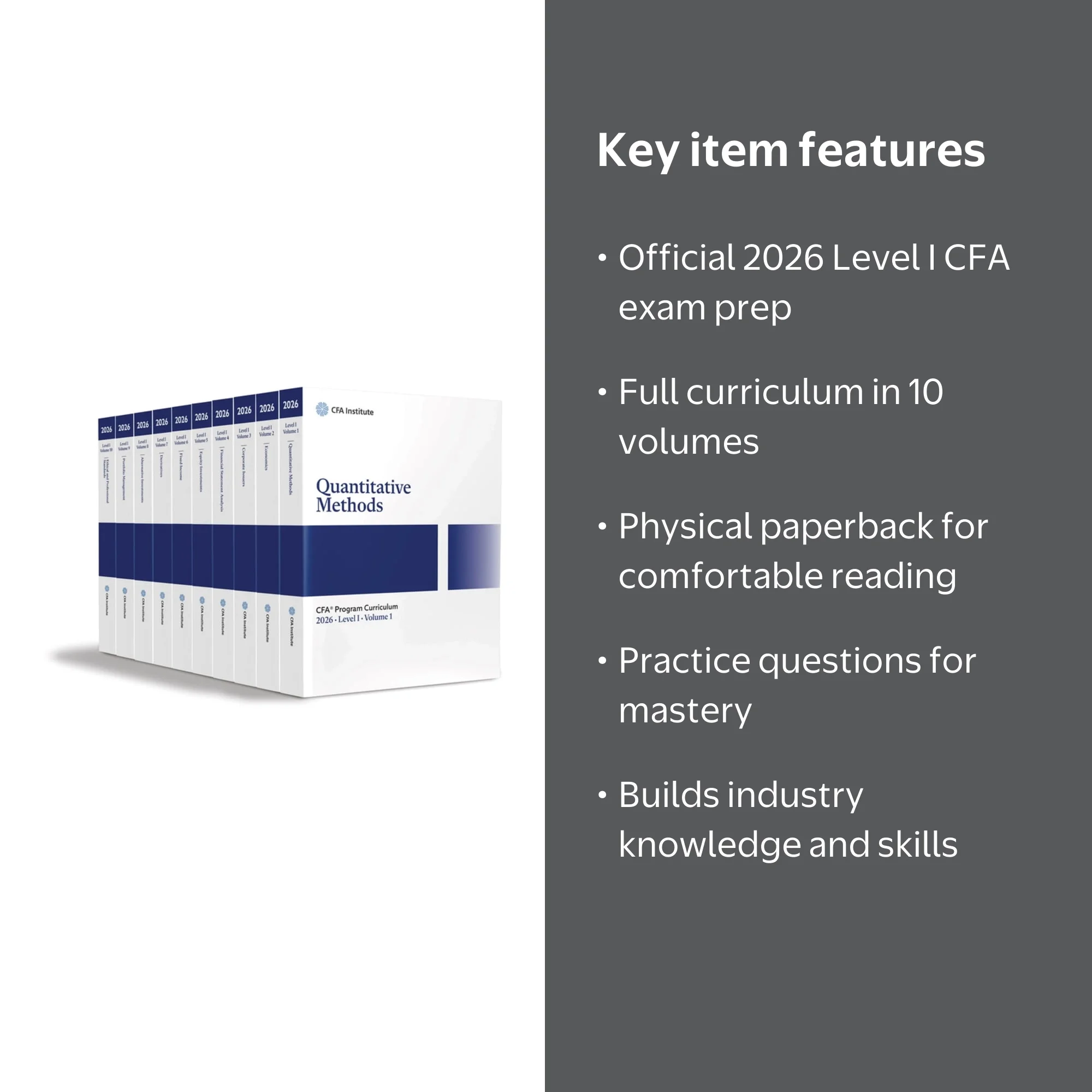 2026 Cfa Program Curriculum Level I Box Set, (Paperback) - Walmart.com