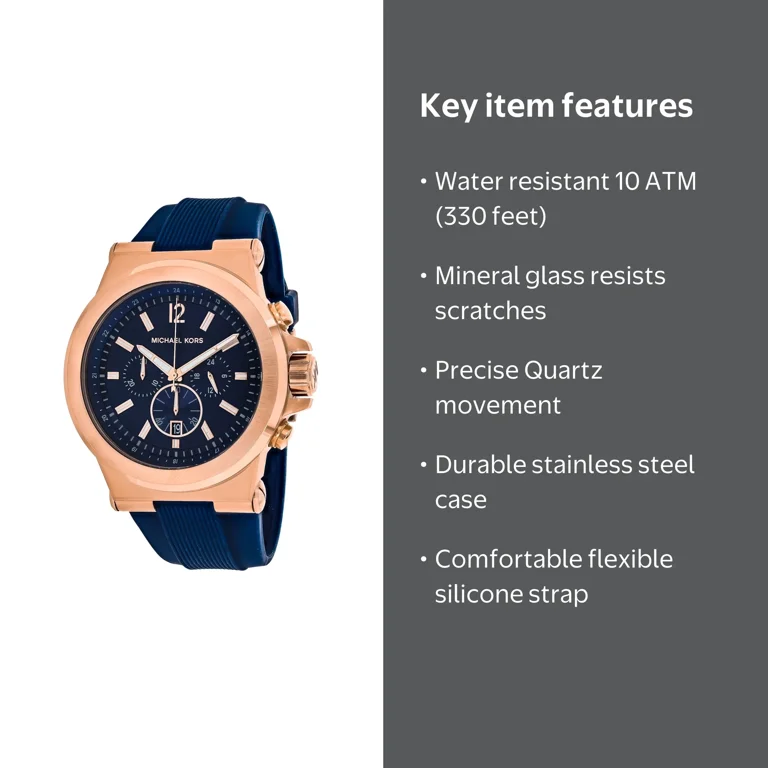 【希少】値下！Michael Kors Dylan シリコン時計 MK8295 Michael Kors, Men's Dylan Blue Dial Watch, MK8295, Blue - Walmart.com