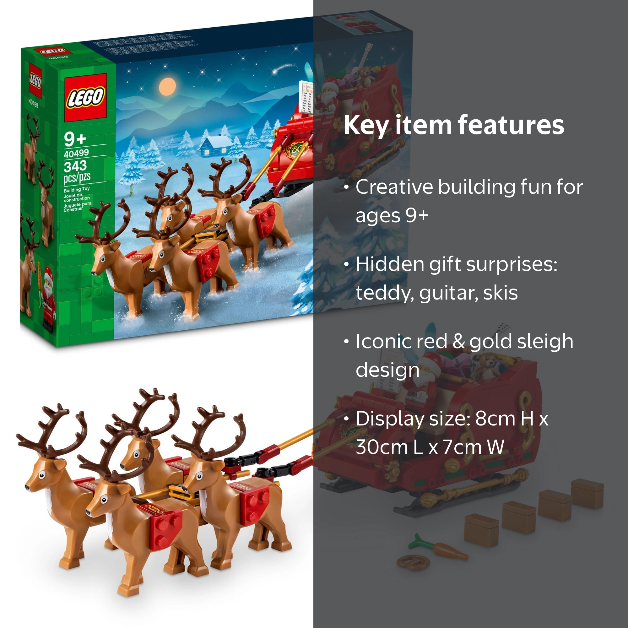 LEGO Santa's Sleigh Building Set, Ages 9+, 40499, Indoor Christmas