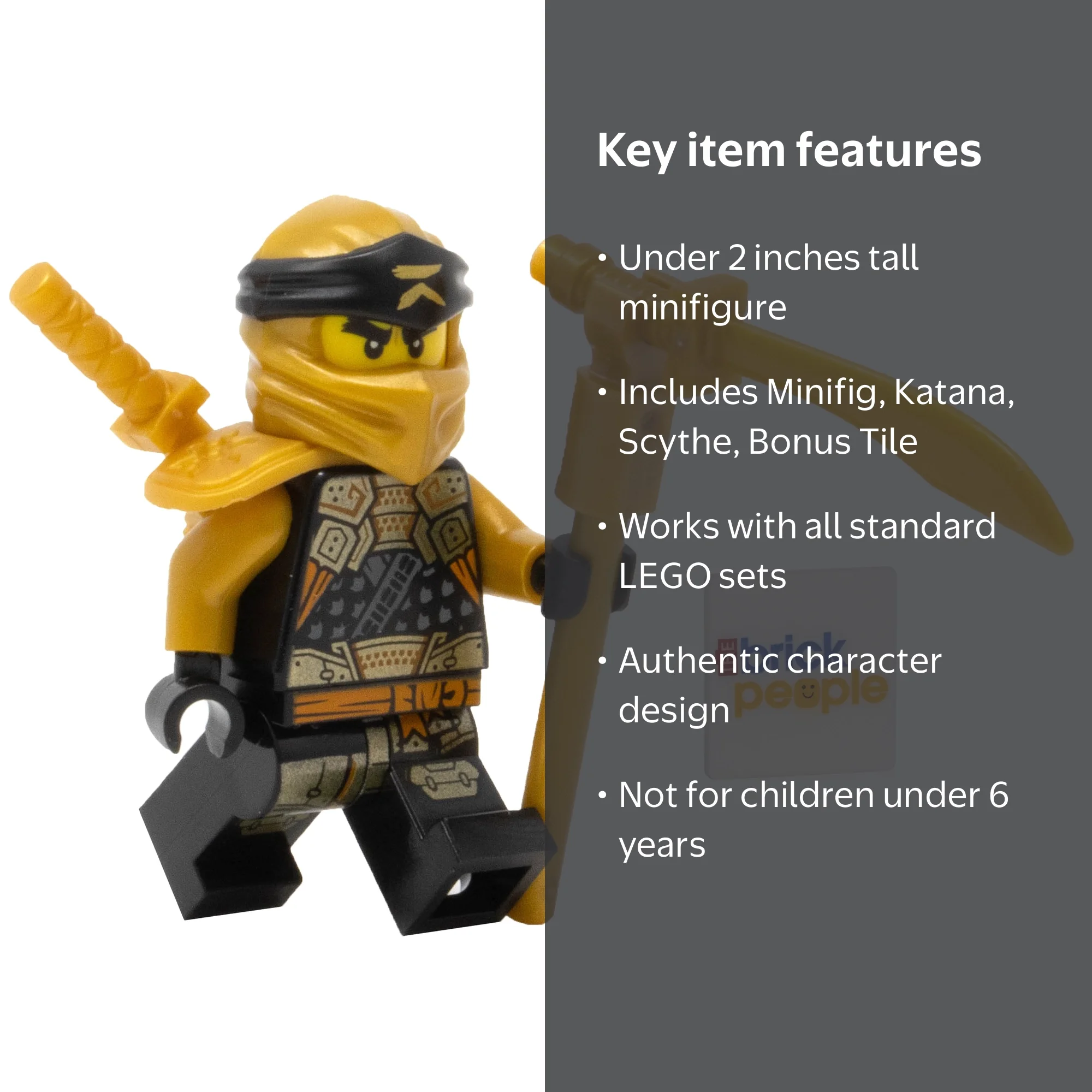 LEGO Ninjago: Cole Crystalized Minifigure with Dual Gold Weapons