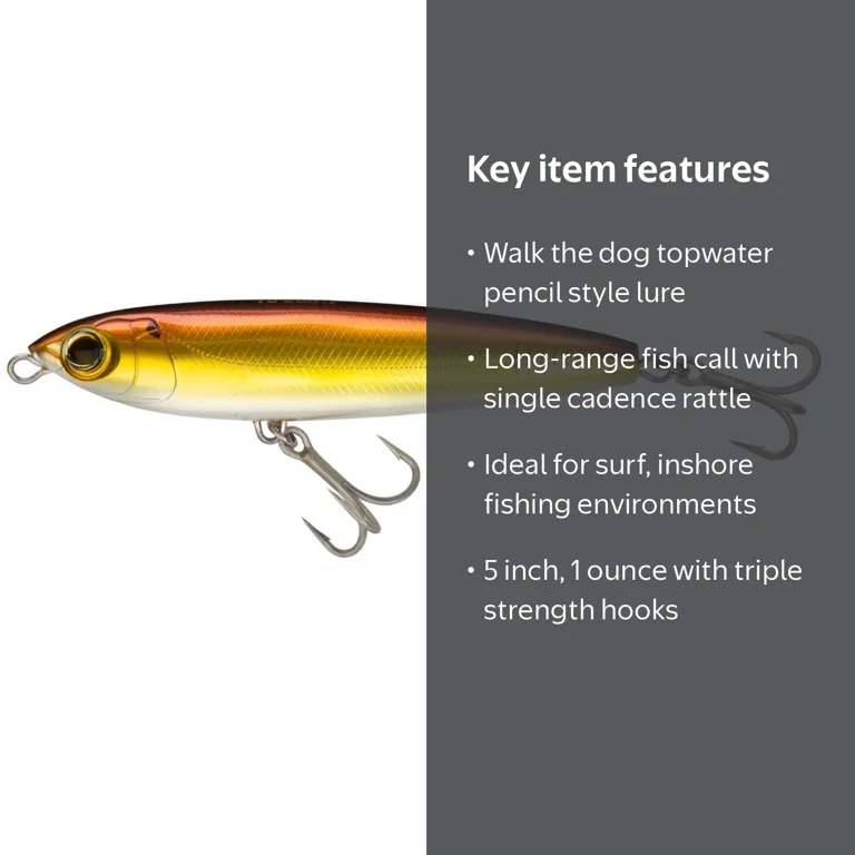 【美品】Handmade Lure Works Yo-Zuri, Hydro Pencil, Bronze, 5