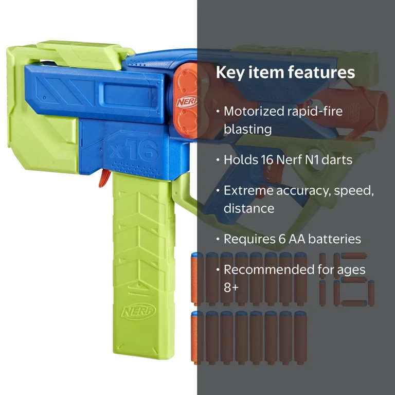 Nerf N Series Sprinter Motorized Blaster, 16 Nerf N1 Darts