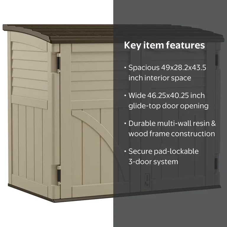 Suncast 34 cu. ft. All-Weather Resin Horizontal Outdoor Storage