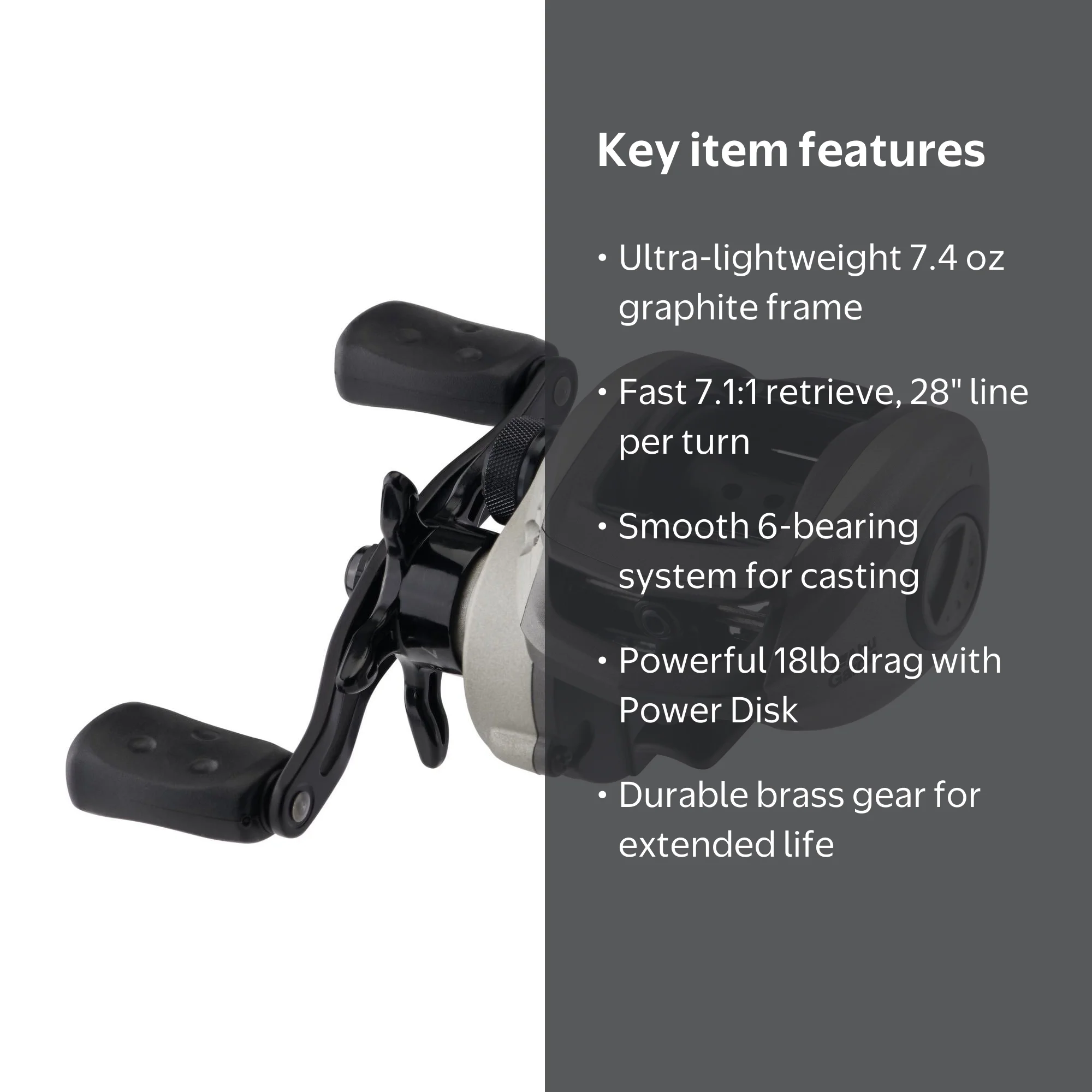 Abu Garcia Max Z Low Profile Baitcast Reel, LP Fishing Reel