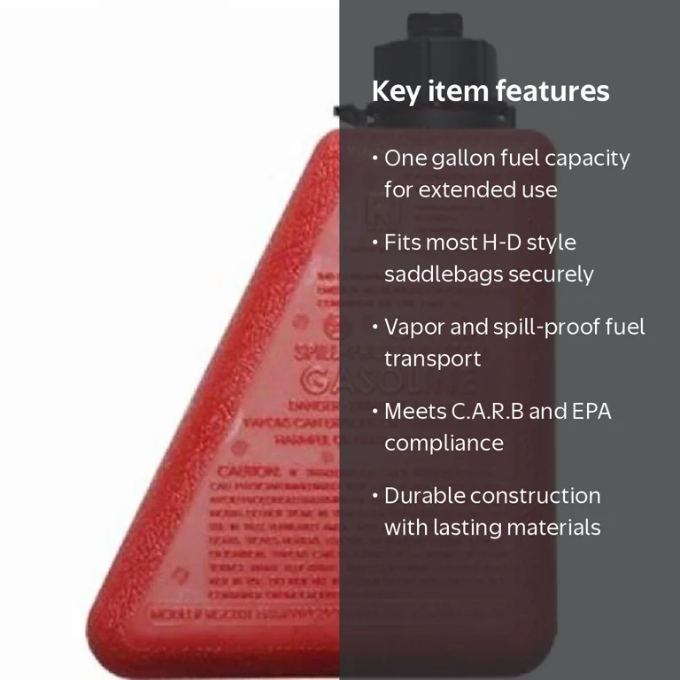 Reda Innovations 1 Gallon Gas Saddlebag Fuel Can, Spill-Proof