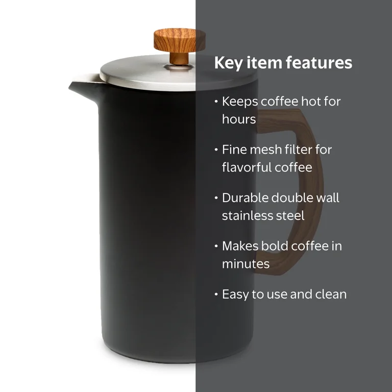 Primula Grant Double Wall Stainless Steel Coffee Press, 64 oz