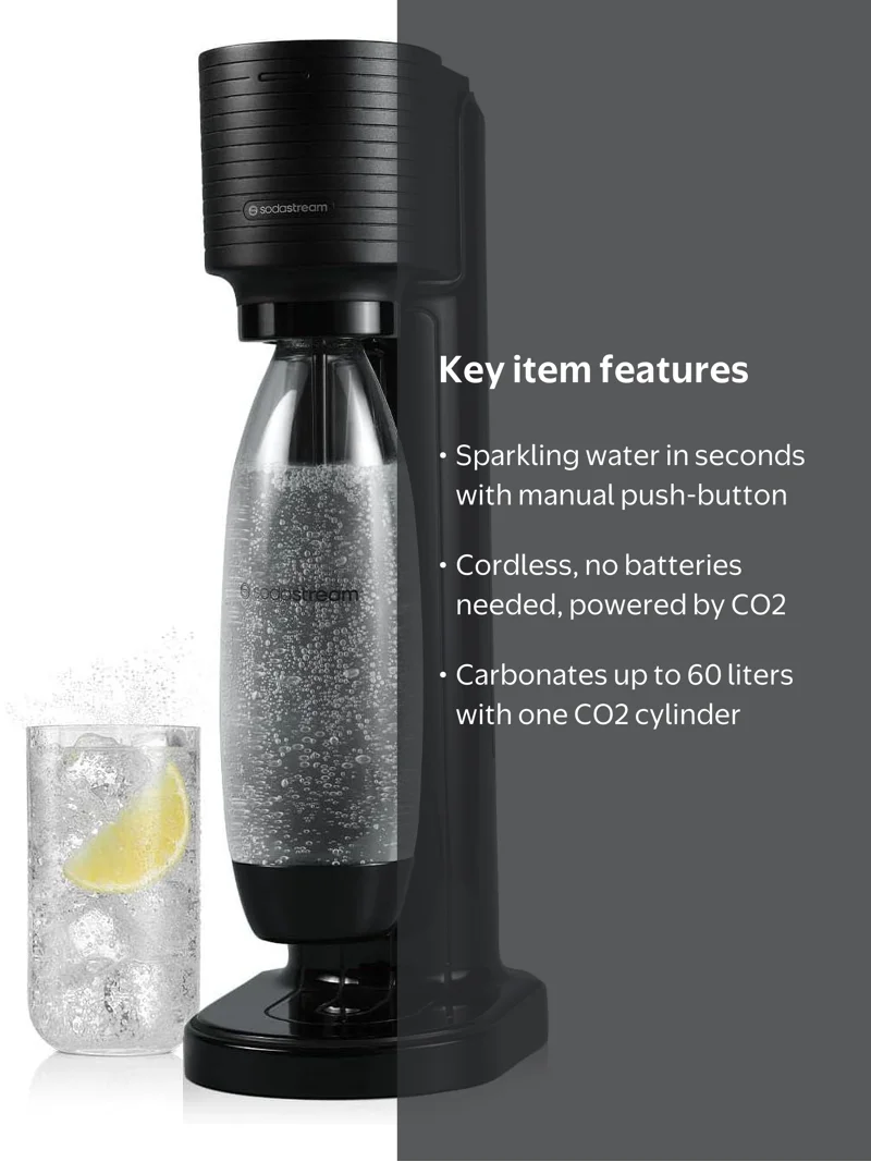 Gaia Sparkling Water Maker, Black - Walmart.com