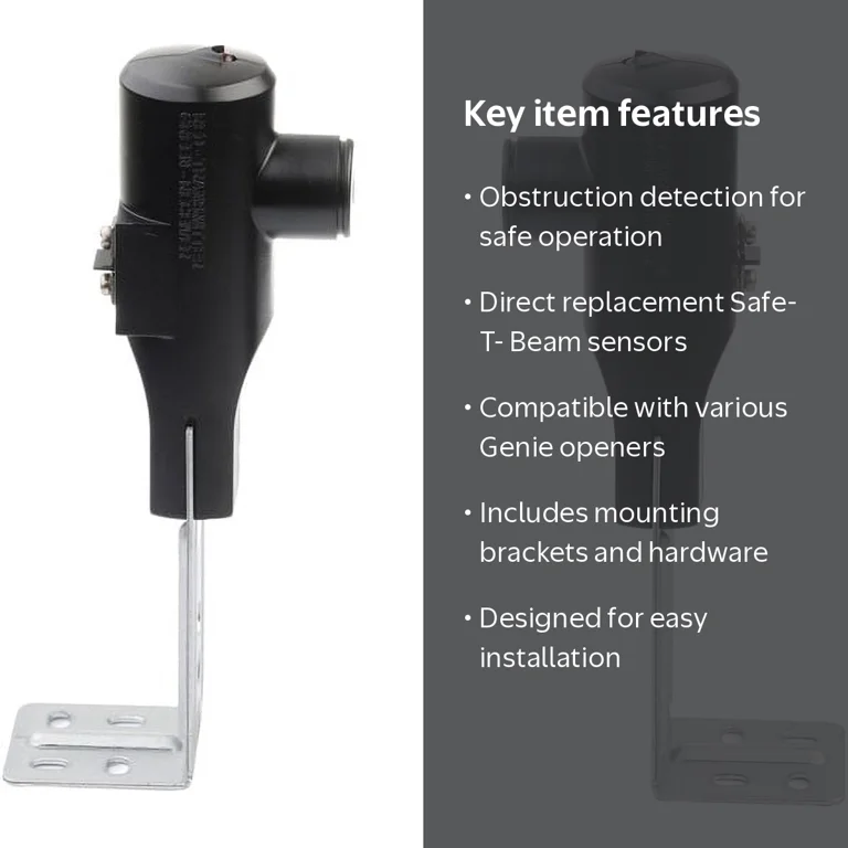 Garage Door Safety Sensors – Compatible With Genie Openers Made After 1993 (Infrared Beam Kit, Easy Install)