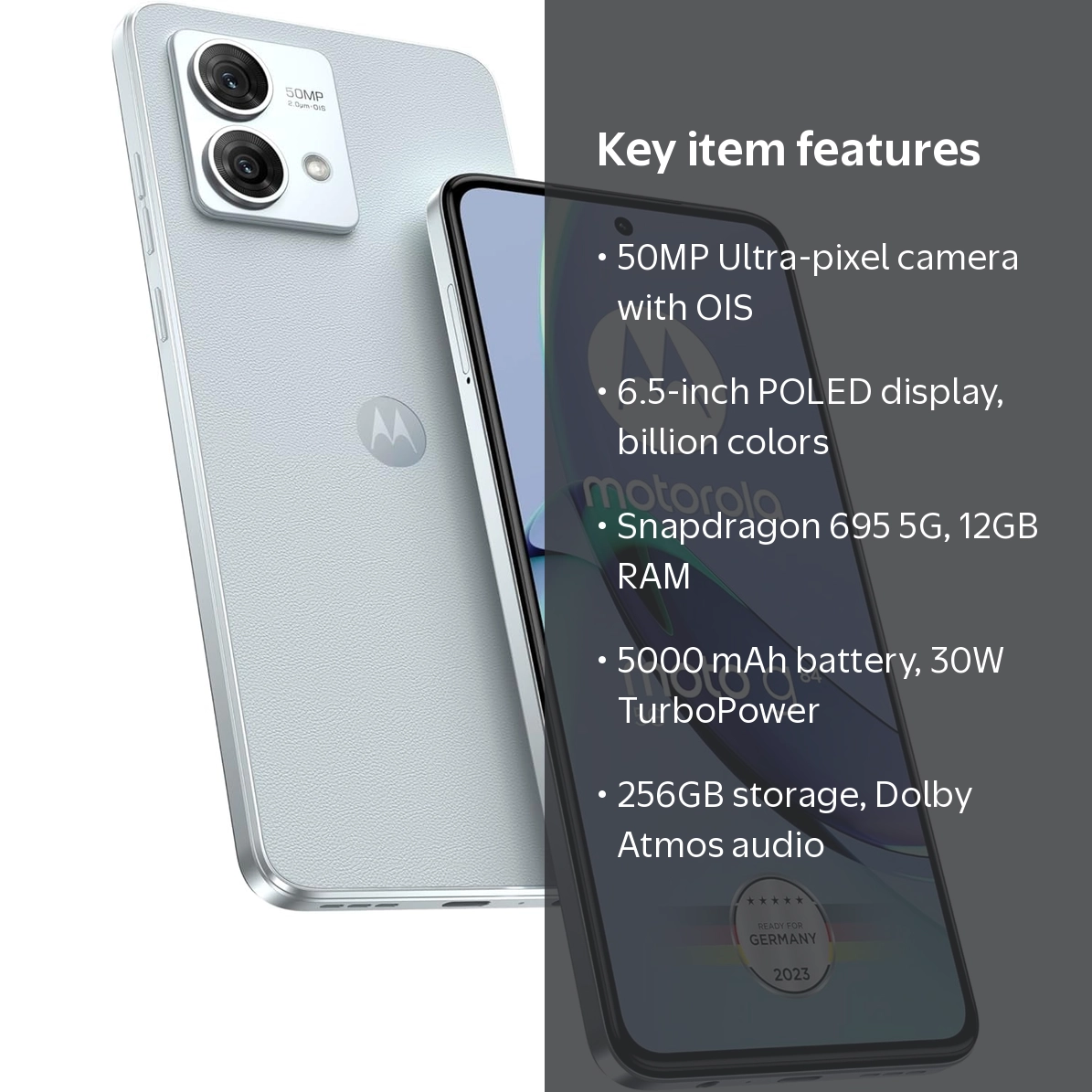 Motorola Moto G84 5G 6.5”256GB + 12GB RAM Dual SIM with P-OLED