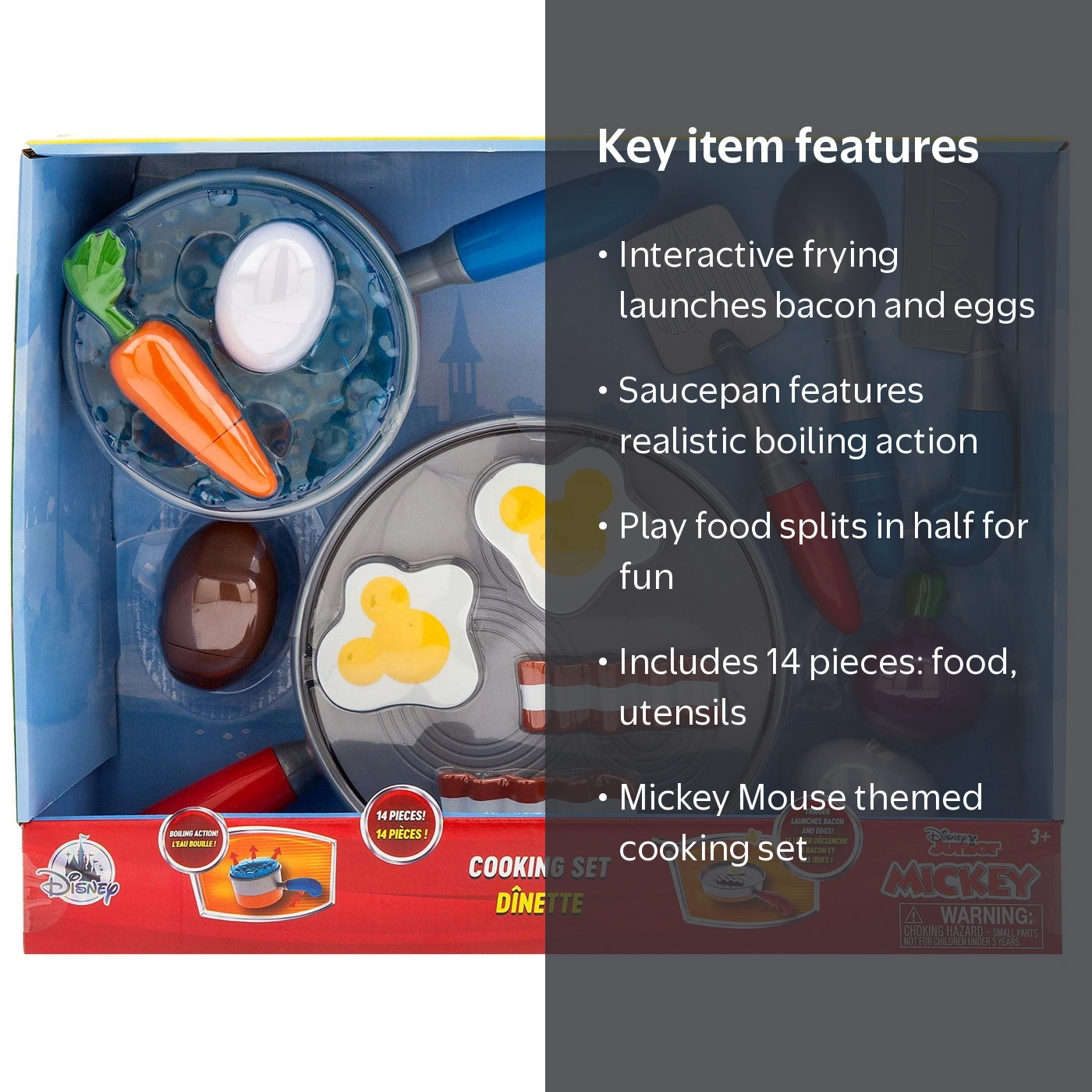Disney Plastic 3 Years + Mickey Mouse Cooking Set, Multicolor (14