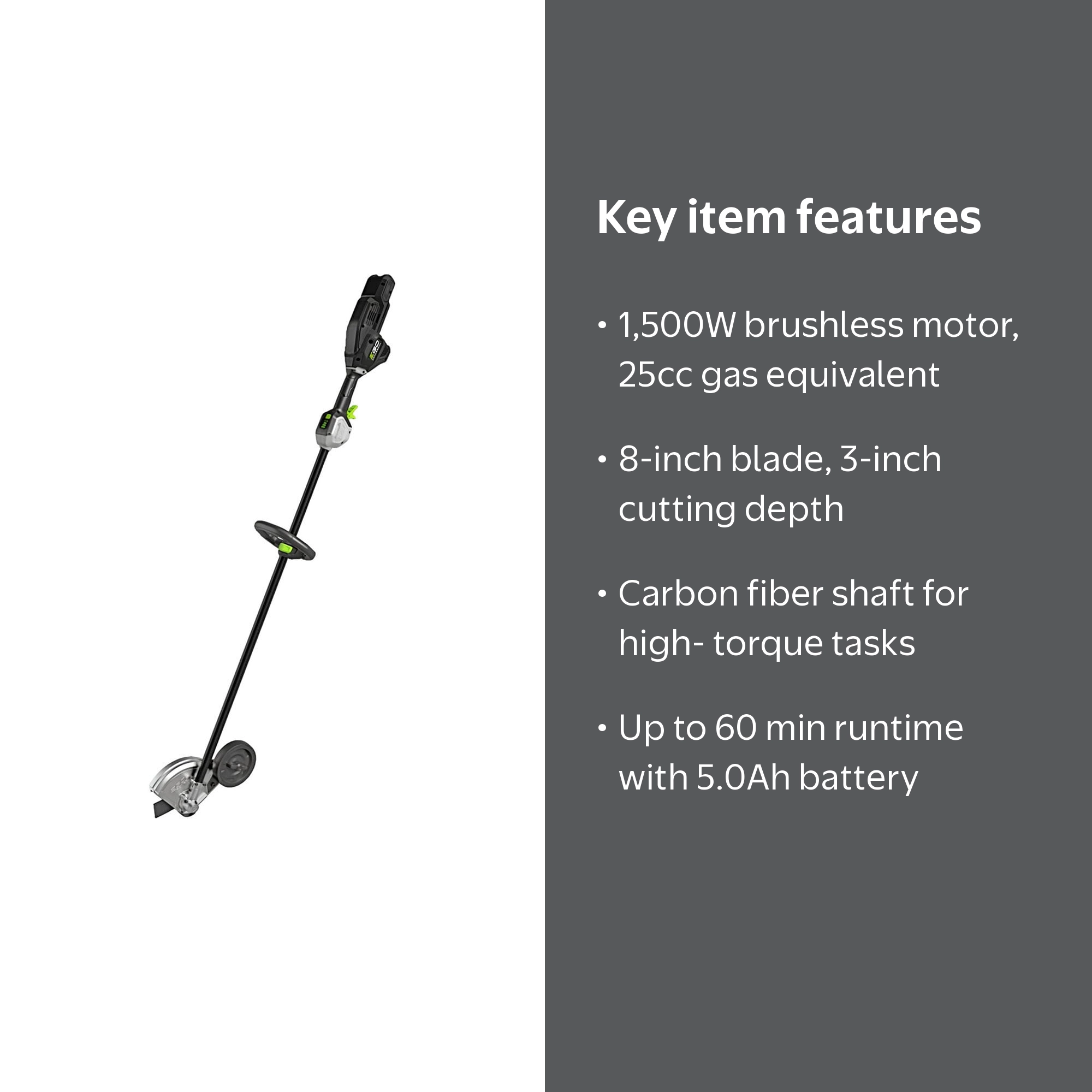 EGO Electric Commercial Straight Shaft Edger, Lawn Sidewalk Edge