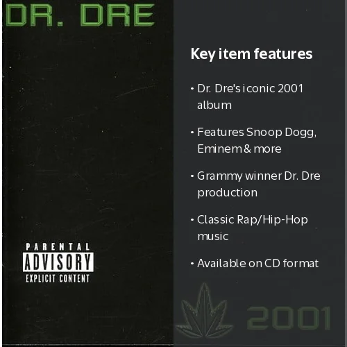 Dr. Dre - Dr Dre 2001 - Music & Performance - CD - Walmart.com