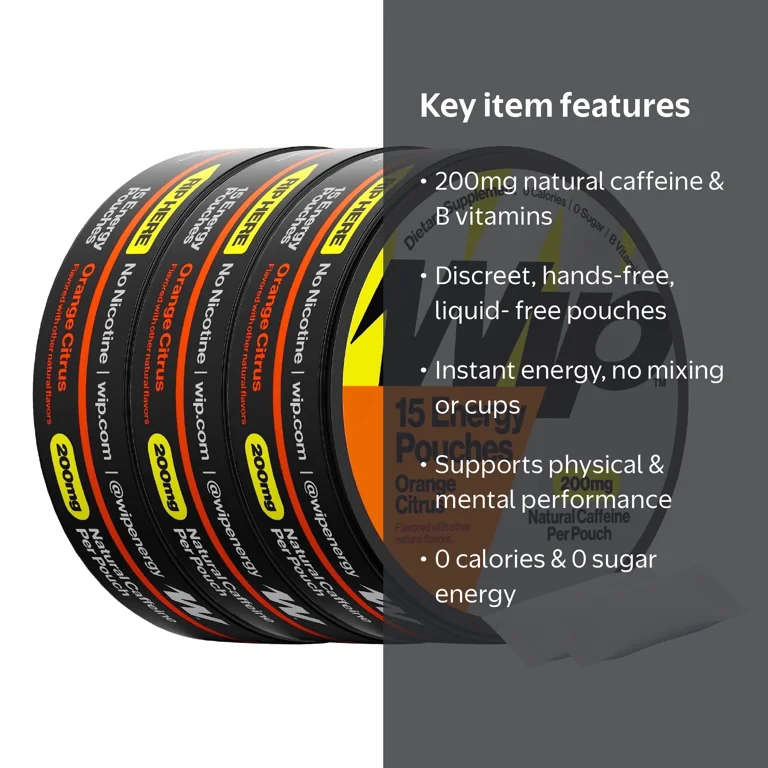 Wip Energy Pouches | 200mg Natural Caffeine | Vitamins and