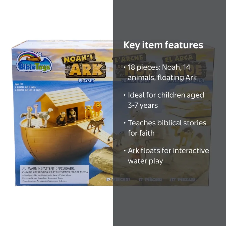 BibleToys Noah's Ark Play Set - Christian Faith Kids Gift, 18