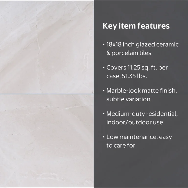 Adella Gris 18 in. x 18 in. Glazed Ceramic Wall Tile (11.25 sq. ft