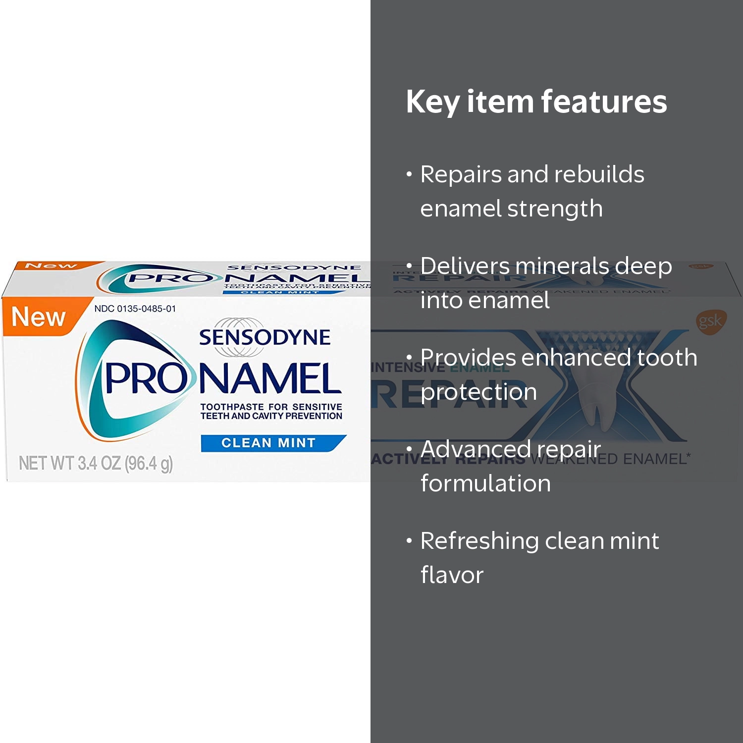 2 Pack Sensodyne Pronamel Enamel Repair Toothpaste, 3.4 Oz, Clean