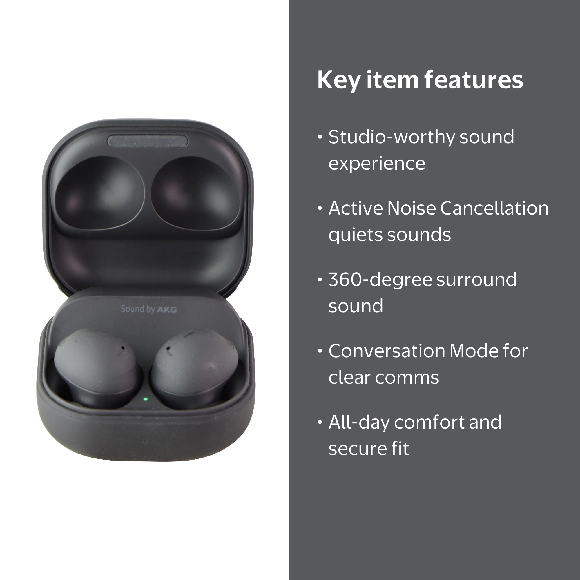 Samsung Galaxy Buds2 Pro True Wireless Earbuds, Graphite SM