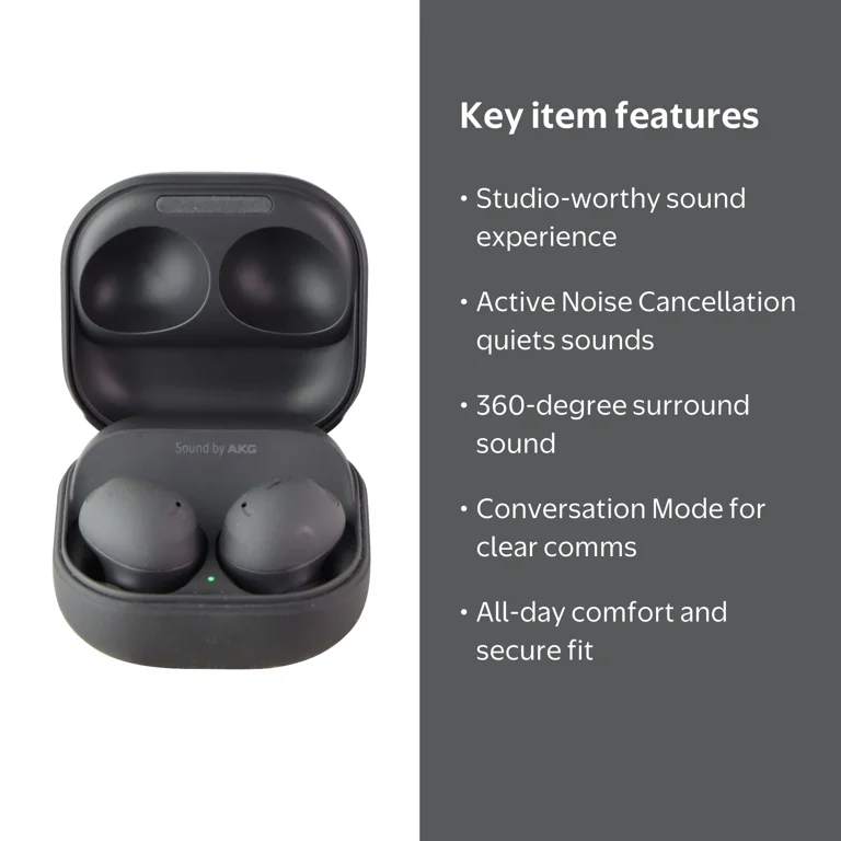 Samsung Galaxy Buds2 Pro True Wireless Earbuds, Graphite SM