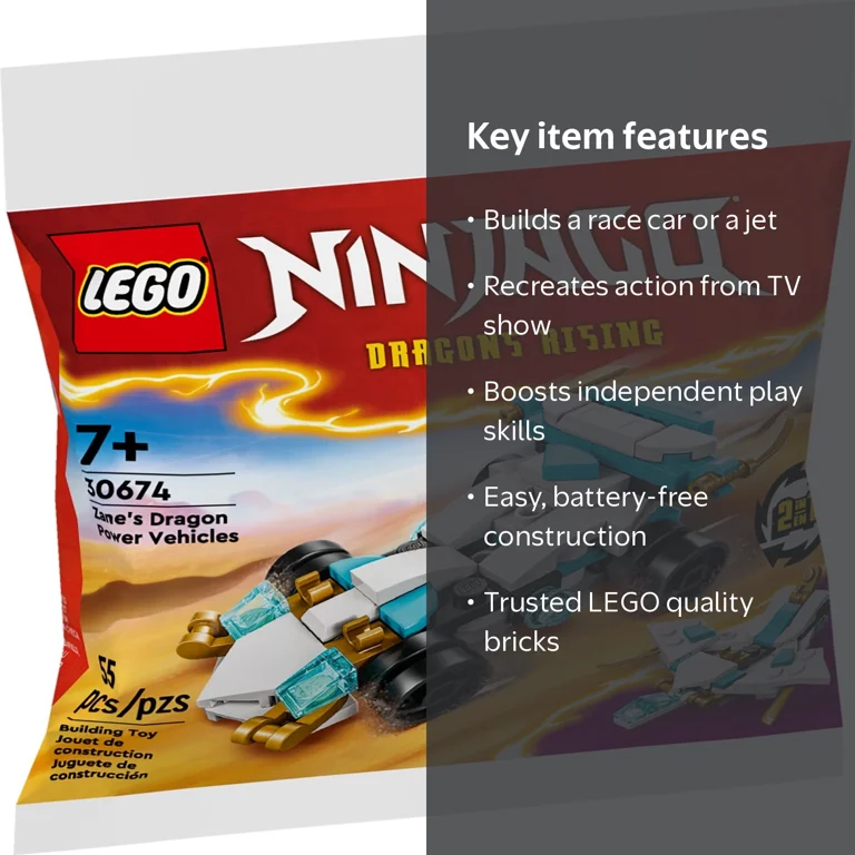 LEGO Ninjago Race Vehicles, 30674, Rebuild into Jet - Walmart.com
