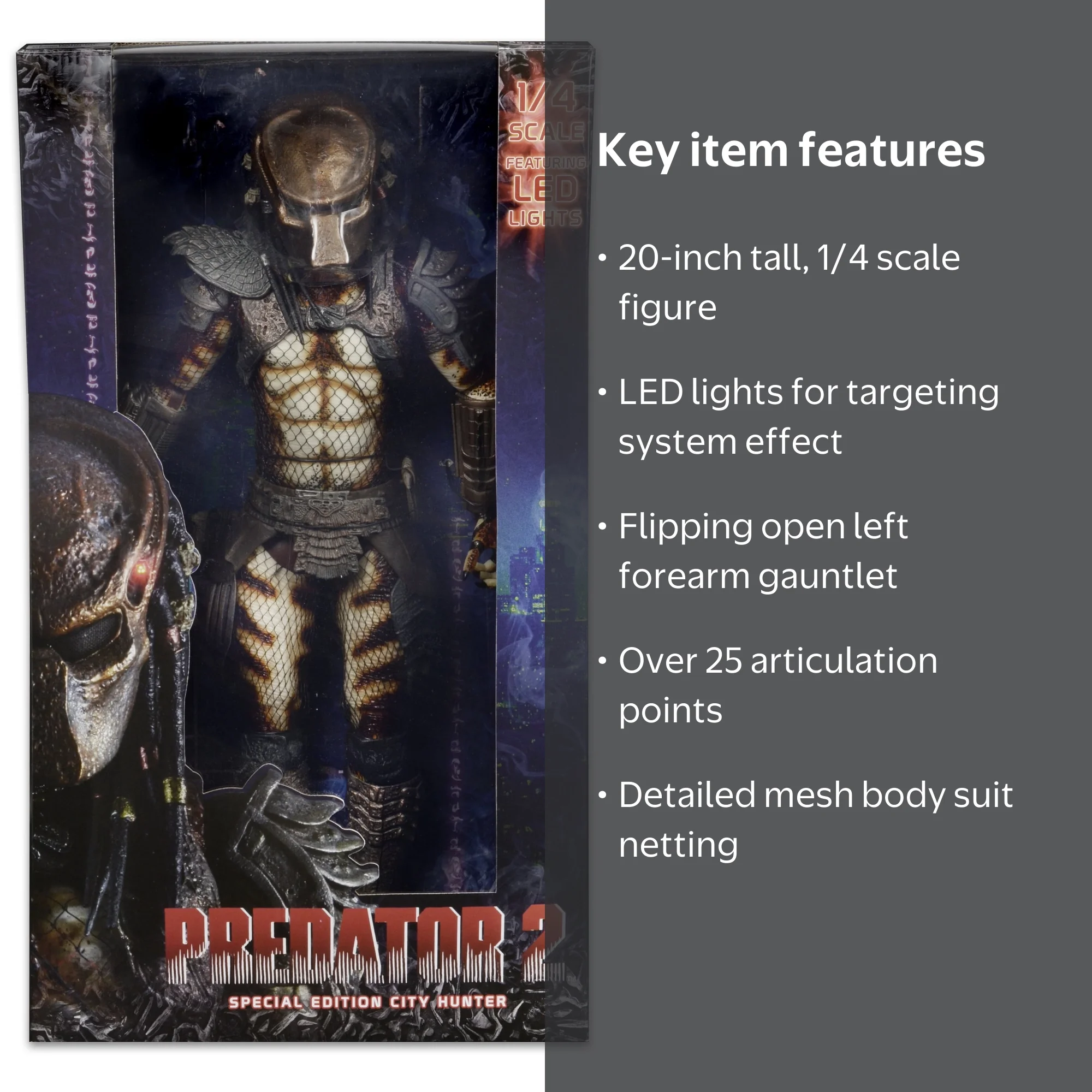 NECA - Predator - ¼ Scale Figure - City Hunter Predator with LED