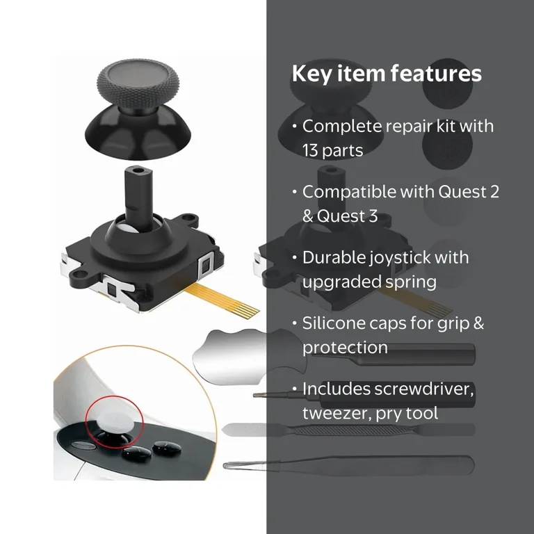 Joystick Replacement Kit for Oculus Quest 2, Repair Kit for Meta
