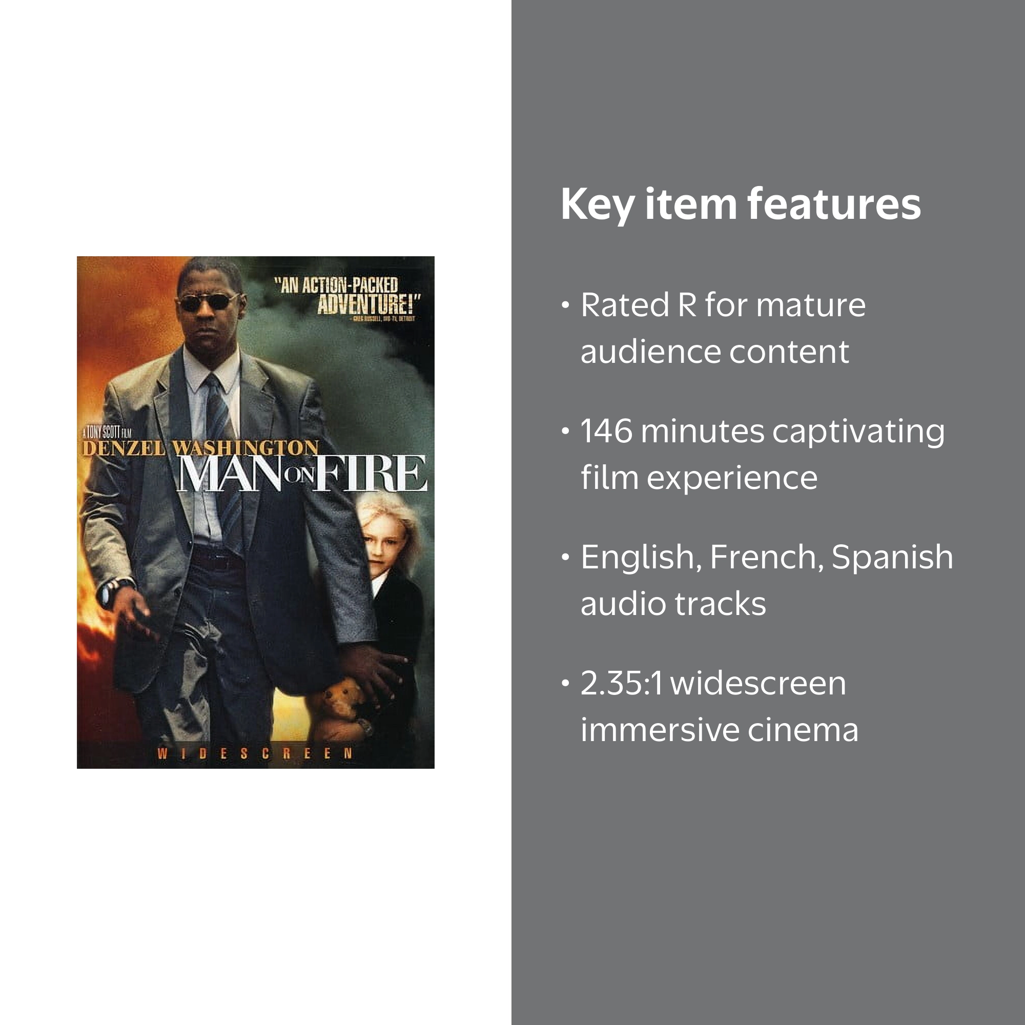 Mill Creek - Man on Fire (DVD), Action & Adventure Movie, Inside
