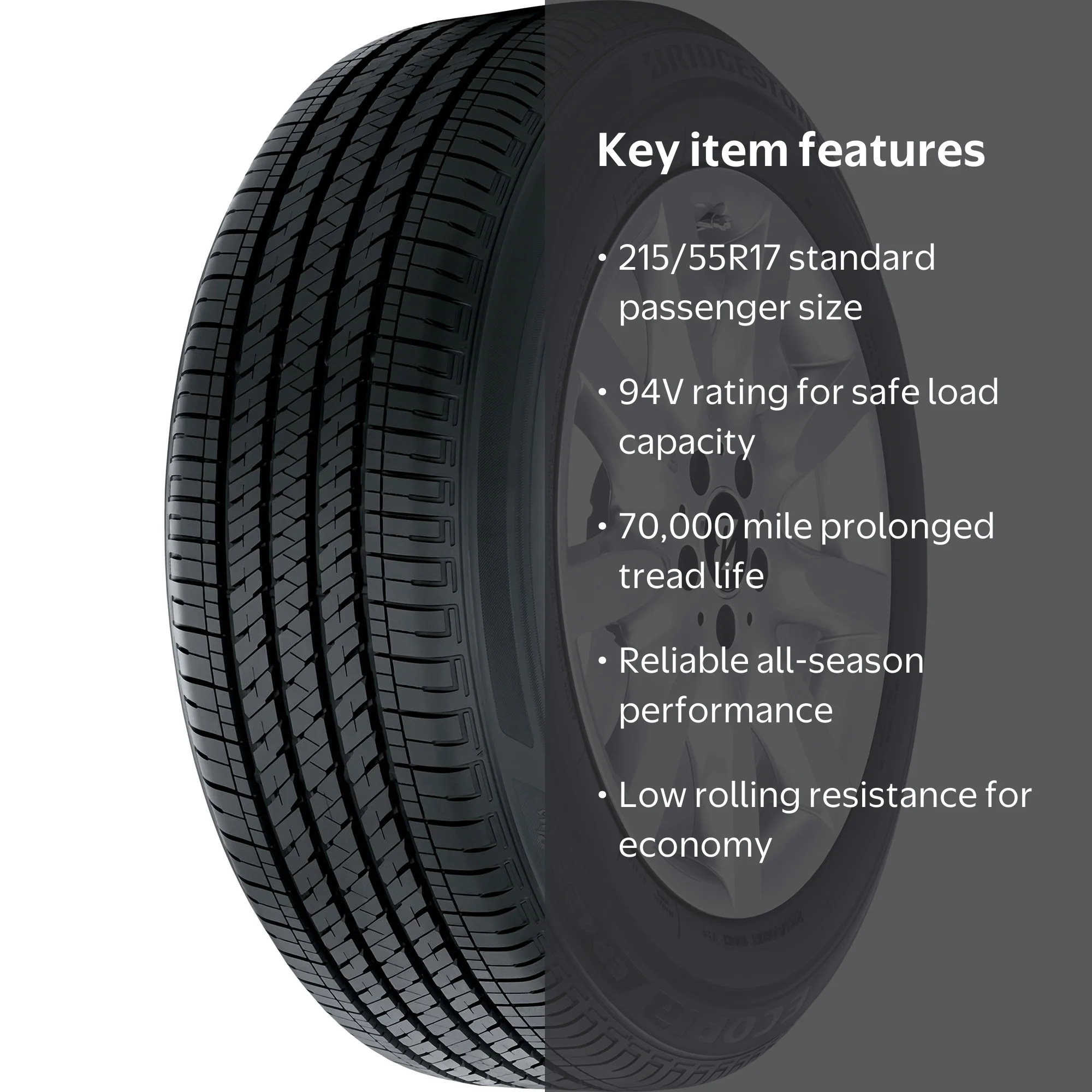 Bridgestone Ecopia EP422 Plus 215/55R17 94V, All-Season Passenger